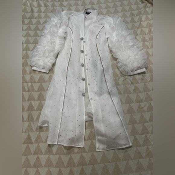 Ashro Ruffle-Sleeve Jacket with Rhinestone Accents - Picture 2 of 3